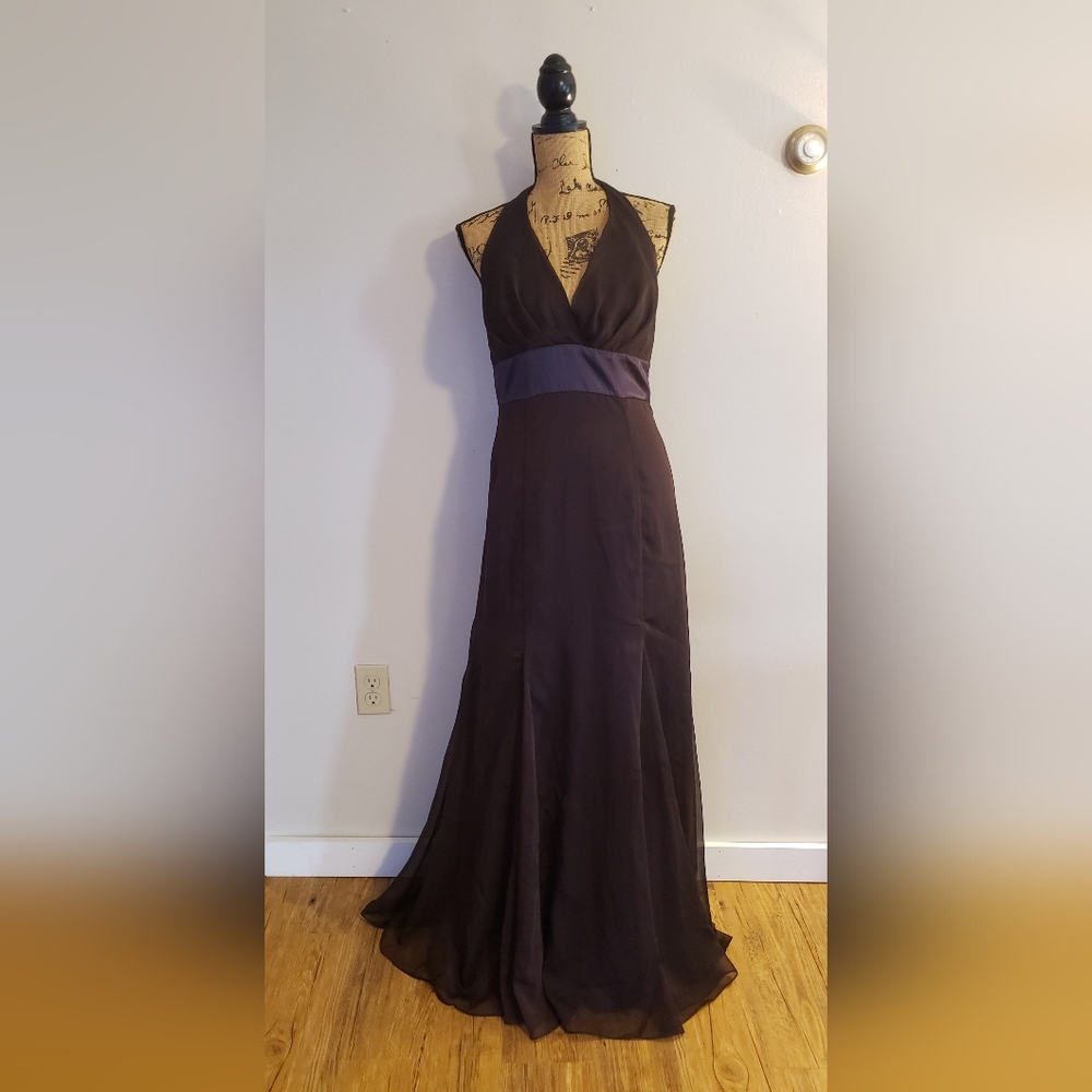 Watters&Watters Chocolate brown evening dress